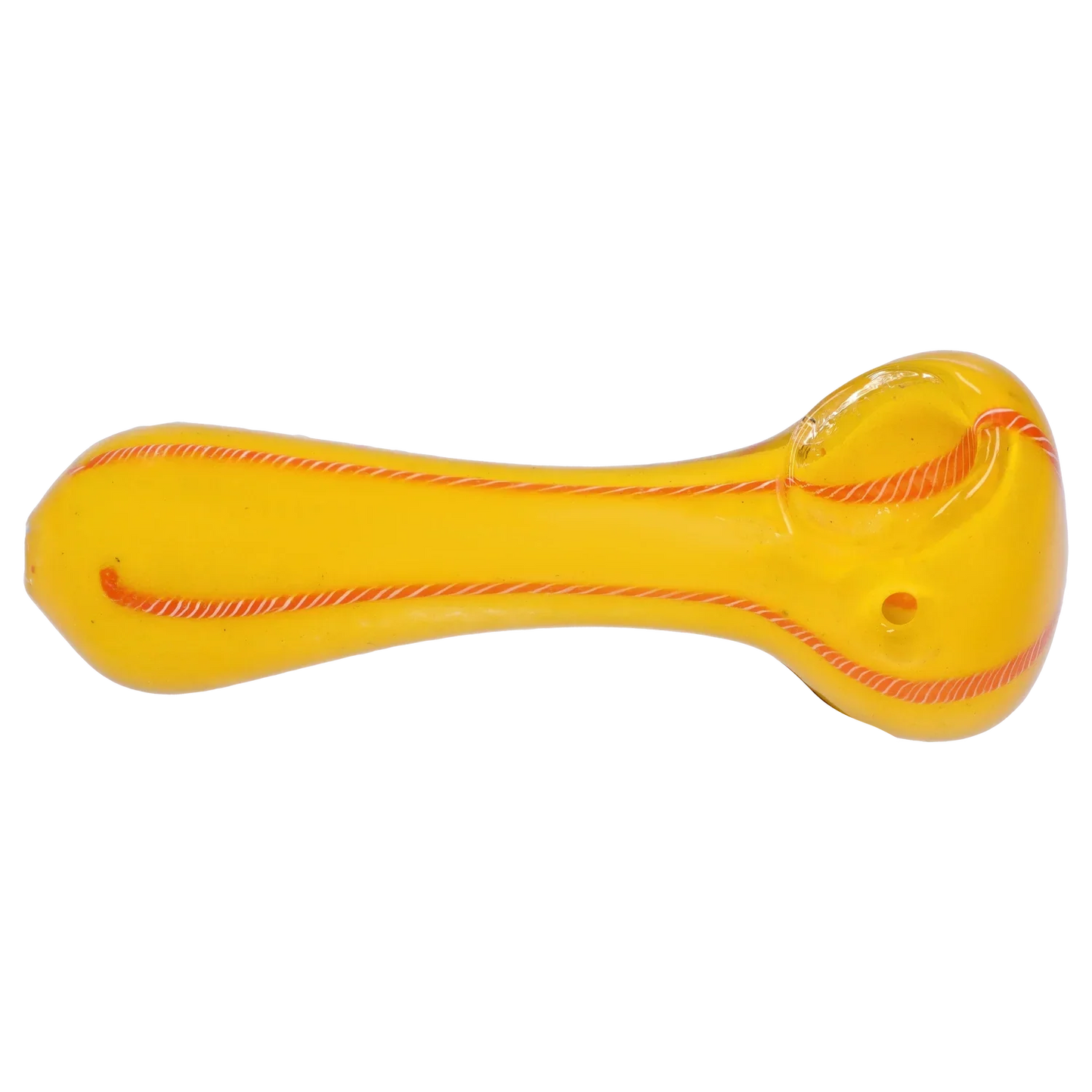 DankStop Frit Glass with Rasta Line Spoon Pipe - 4.5 in.