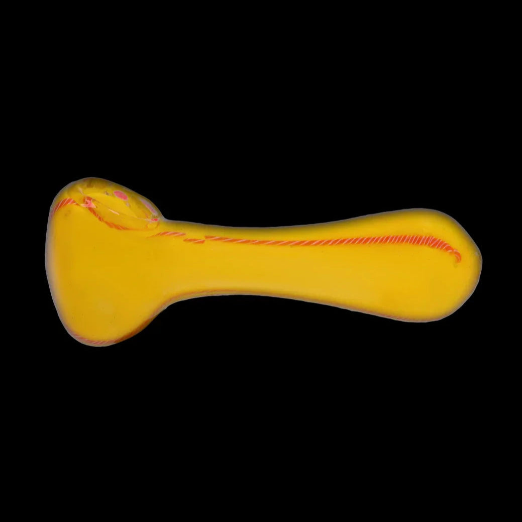 Smoke Cartel Frit Glass with Rasta Line Spoon Pipe - 4.5 in.
