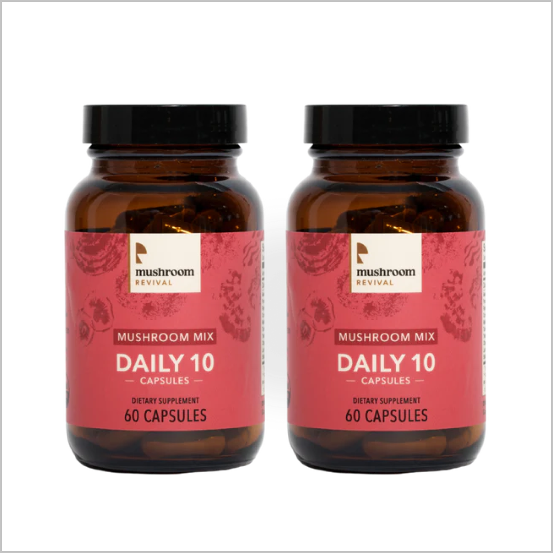 Mushroom Revival Daily 10 Mix Mushroom Capsules Best Sales Price - Edibles