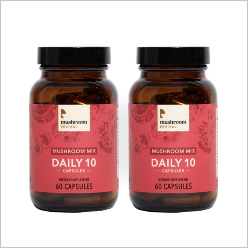 Mushroom Revival Daily 10 Mix Mushroom Capsules Best Sales Price - Edibles