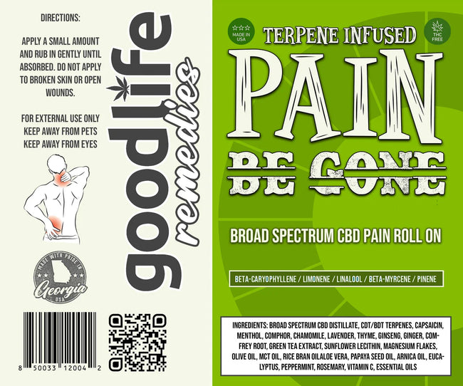GOOD LIFE : Pain Be Gone Broad Spectrum CBD Roll-On Best Sales Price - Topicals