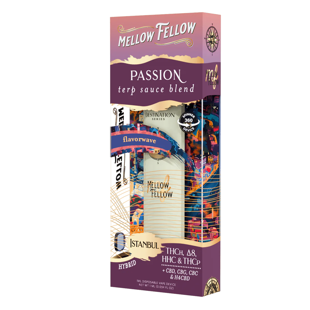 Mellow Fellow Passion Blend - Terp Sauce 1ml Disposable Spinner Vape - Flavorwave (Hybrid)