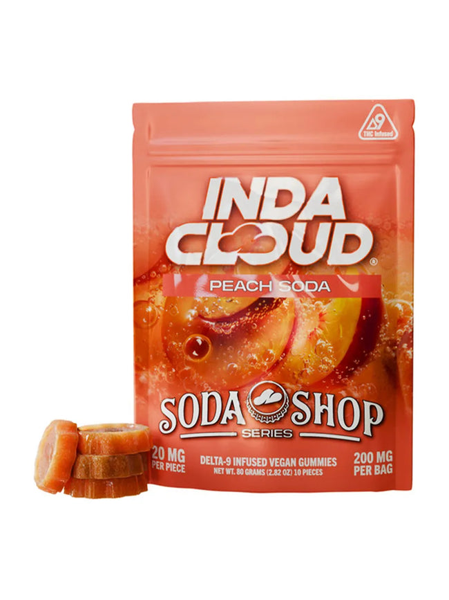 Peach Soda IndaCloud D9 Infused Vegan Gummies 200MG