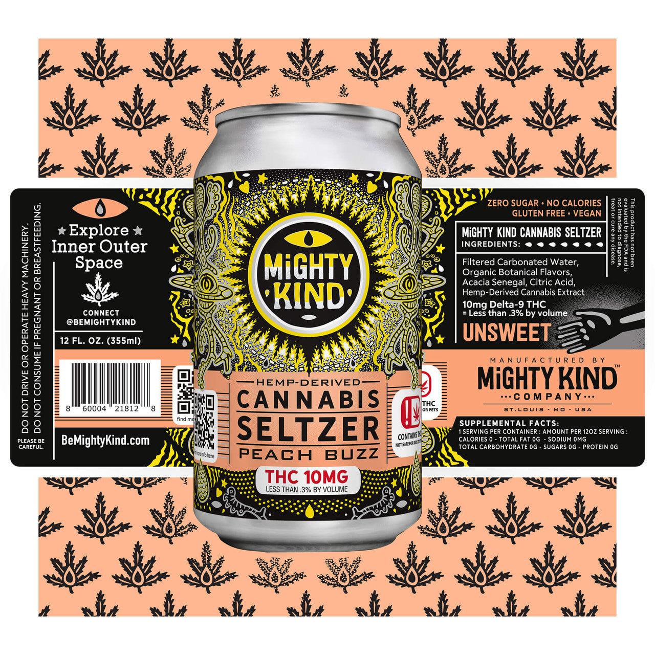 Mighty Kind Drinks: Peach Buzz 10mg Best Sales Price - Edibles