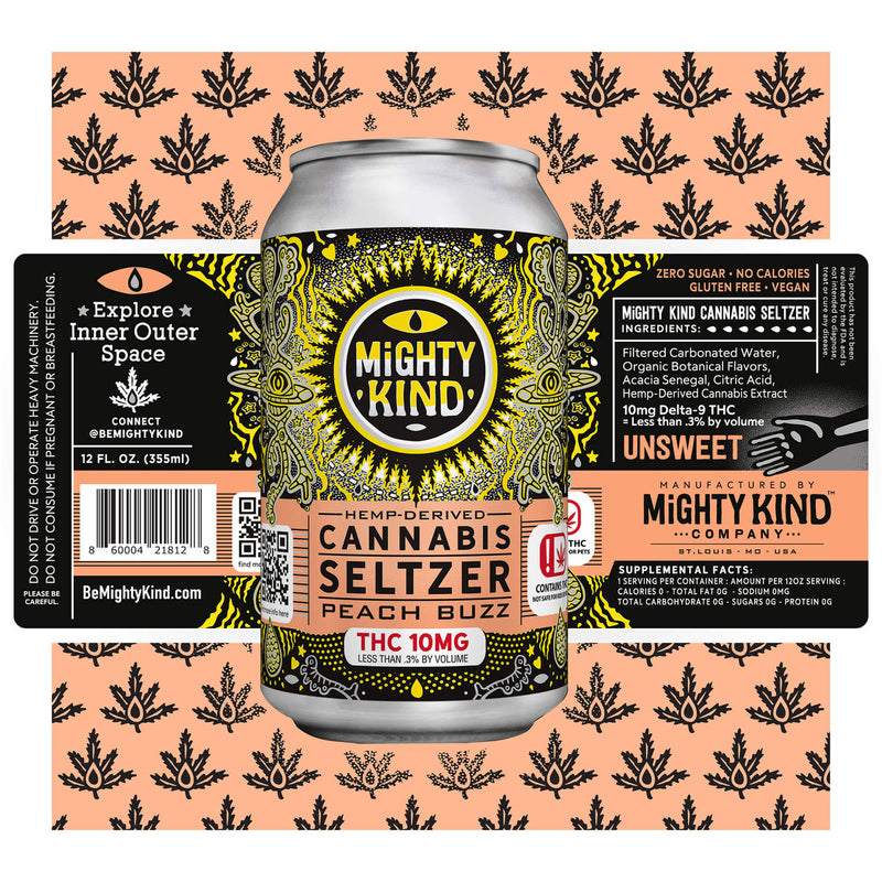 Mighty Kind Drinks: Peach Buzz 10mg Best Sales Price - Edibles