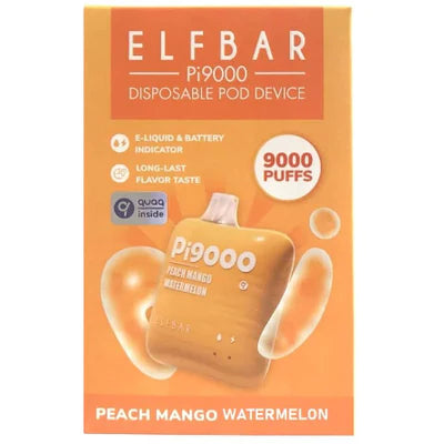 Peach Mango Watermelon Elf Bar Pi9000 Disposable Vape 9000 Puffs 19ml reviews