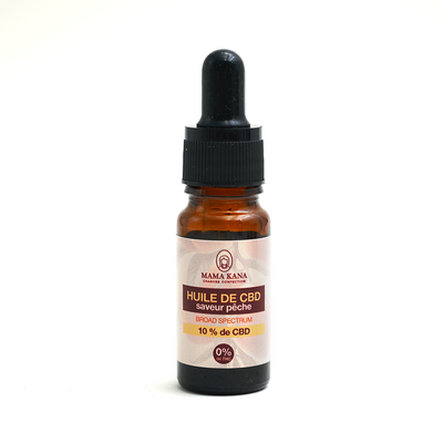 MAMA KANA CBD Huile 10% de CBD Broad Spectrum - Pêche 🍑 Best Sales Price - Tincture Oil
