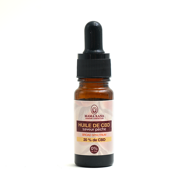 MAMA KANA CBD Huile 20% de CBD Broad Spectrum - Pêche 🍑 Best Sales Price - Tincture Oil