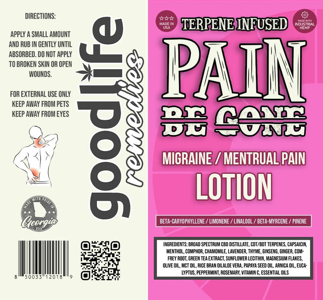 GOOD LIFE : Pain Be Gone Migraine / Menstrual Lotion | 8oz