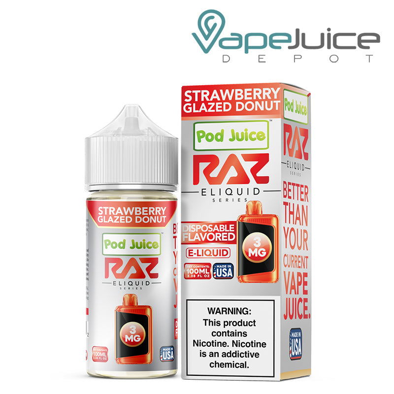 Strawberry Glazed Donut Pod Juice x Raz TFN 100ml