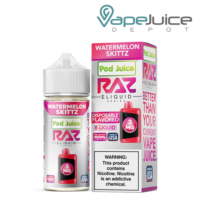 Watermelon Skittz Pod Juice x Raz TFN 100ml