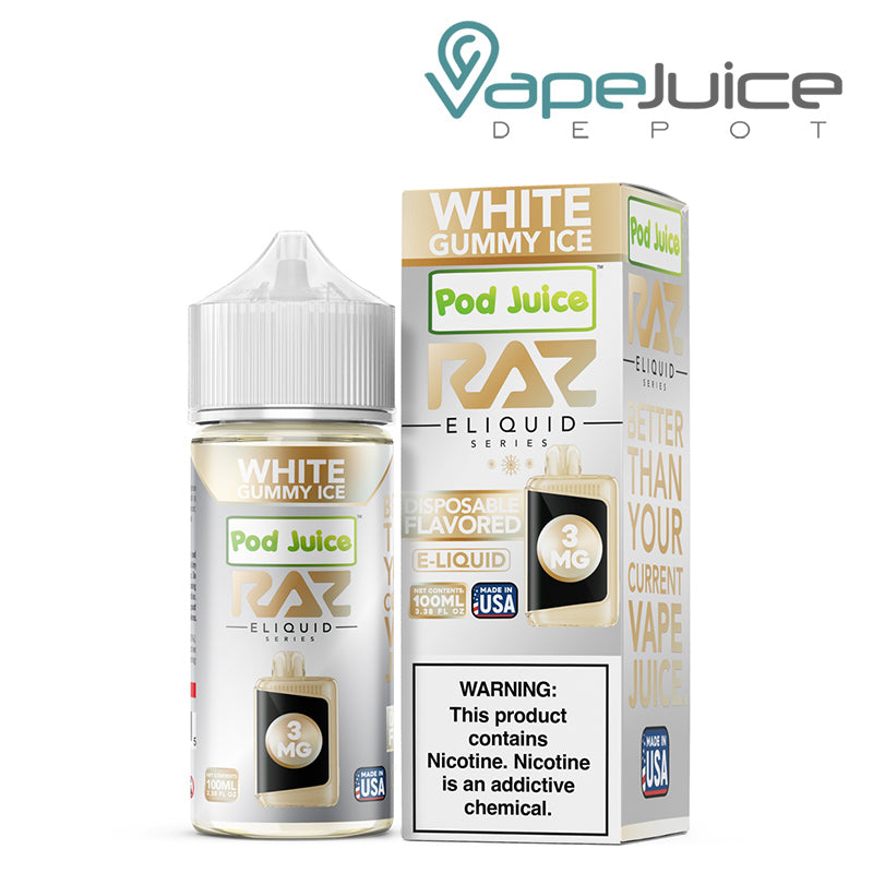 White Gummy Ice Pod Juice x Raz TFN 100ml