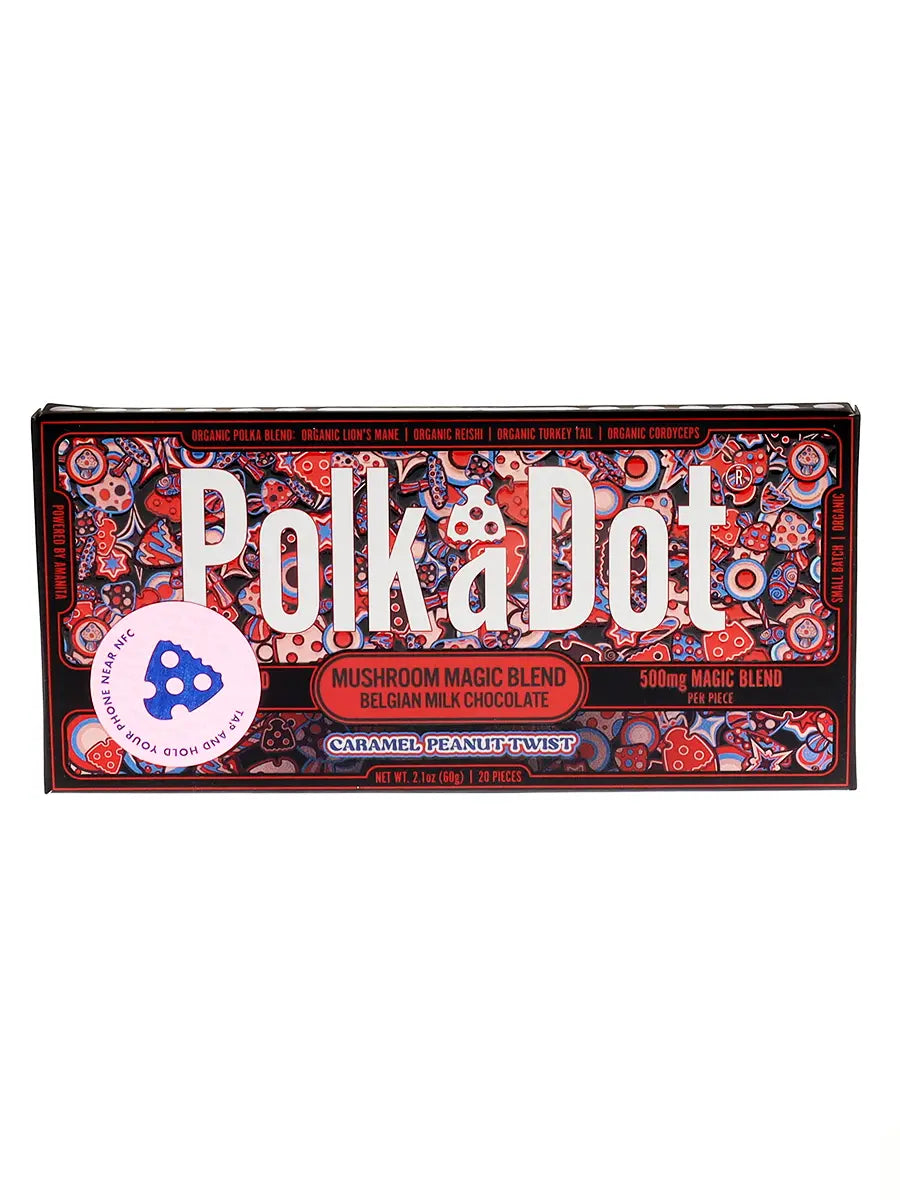 Caramel Peanut Twist PolkaDot Magic Mushroom Belgian Milk Chocolate 500MG