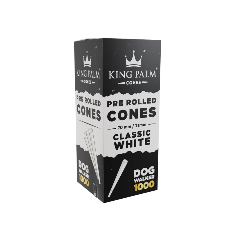 1000 Classic White Paper Cones – Dog Walker King Palm Best Sales Price - Pre-Rolls