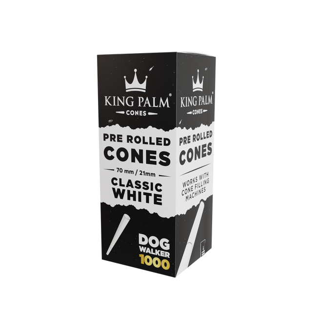 1000 Classic White Paper Cones – Dog Walker King Palm Best Sales Price - Pre-Rolls