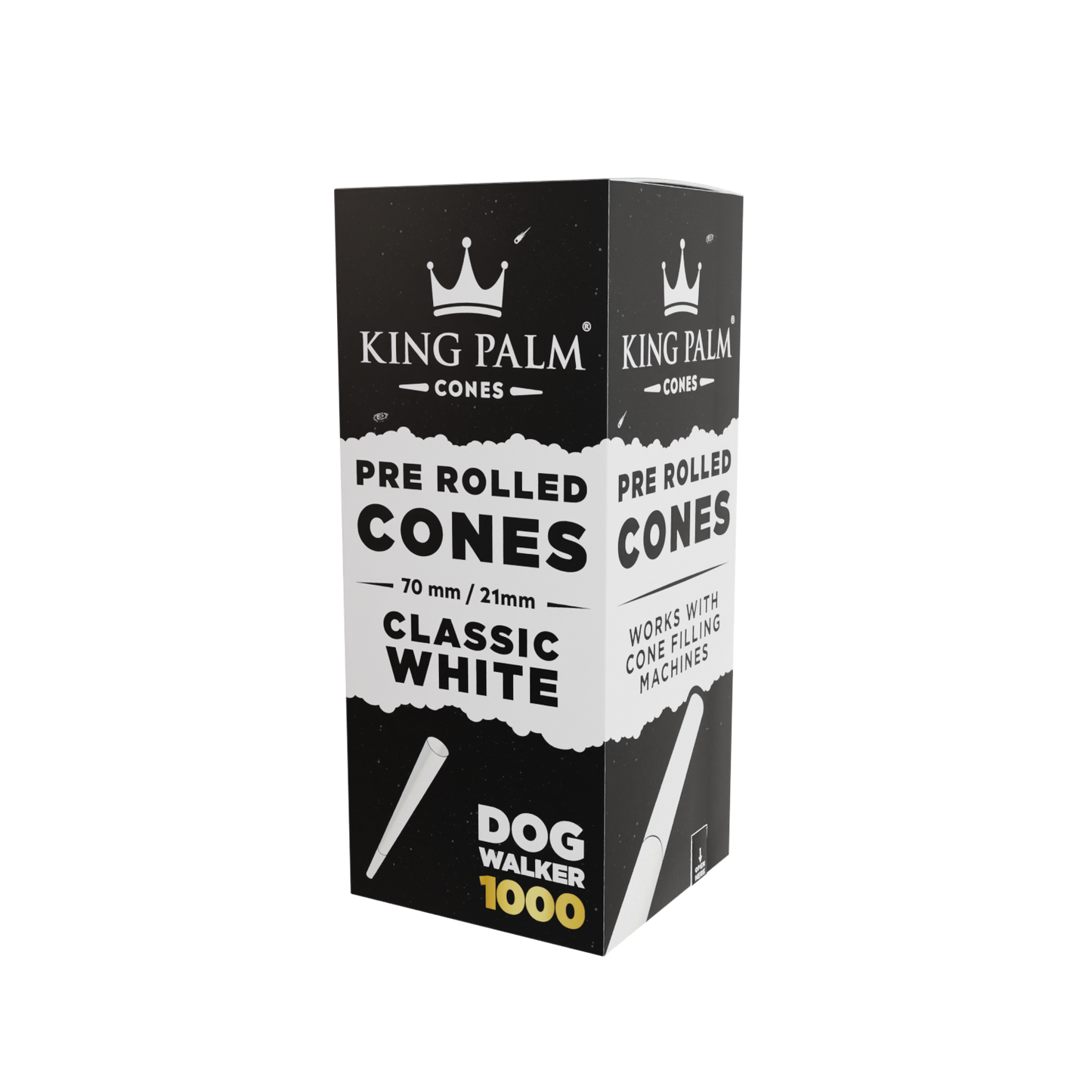 1000 Classic White Paper Cones – Dog Walker King Palm Best Sales Price - Pre-Rolls