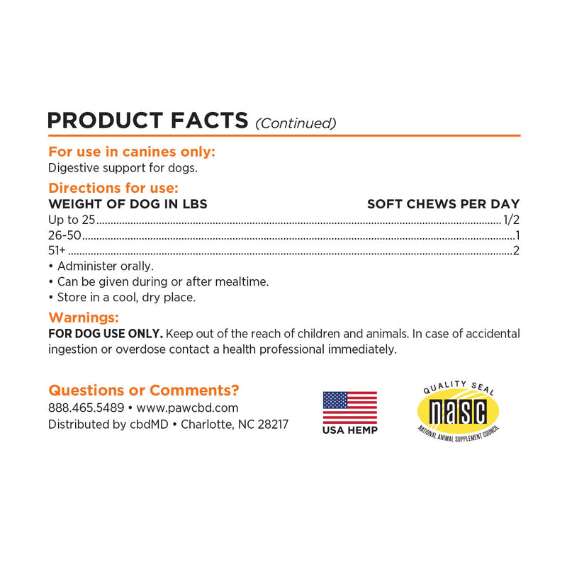 Paw CBD Broad Spectrum CBD Dog Probiotic Chews Best Sales Price - Pet CBD