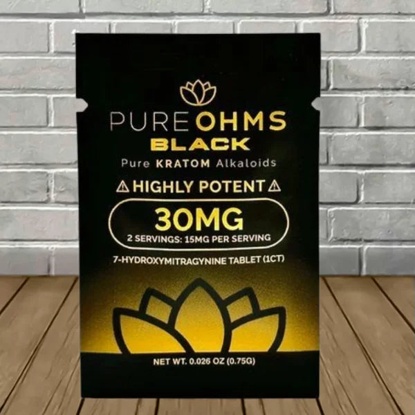 Pure Ohms Black 7-Hydroxymitragynine Extract Tablets 30mg Full Case