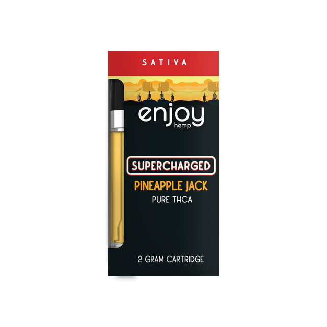 Enjoy Hemp Pure THCA 2g Vape Cart for Supercharged - Pineapple Jack (Sativa) Best Sales Price - Vape Cartridges