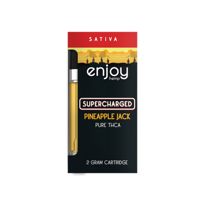 Enjoy Hemp Pure THCA 2g Vape Cart for Supercharged - Pineapple Jack (Sativa) Best Sales Price - Vape Cartridges