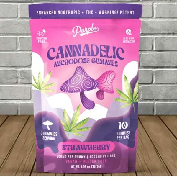 Purple Cannadelic Magic Mushroom Microdose Gummies 6000mg