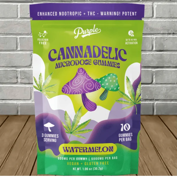 Purple Cannadelic Magic Mushroom Microdose Gummies 6000mg