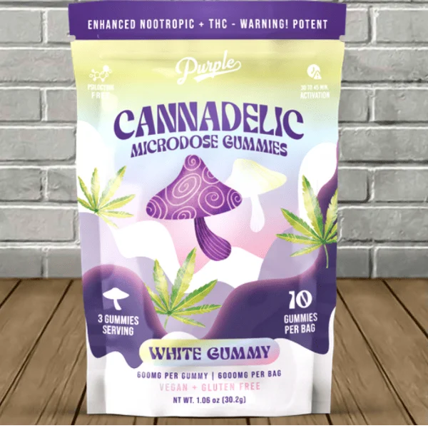 Purple Cannadelic Magic Mushroom Microdose Gummies 6000mg