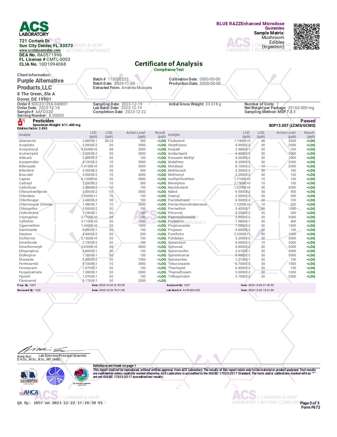 Purple Organics Mushroom Enhanced Microdose Gummies – 5CT