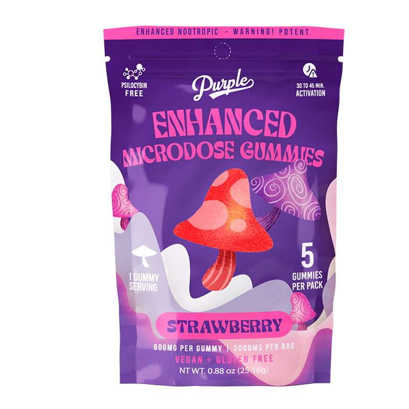 Purple Organics Mushroom Enhanced Microdose Gummies – 5CT