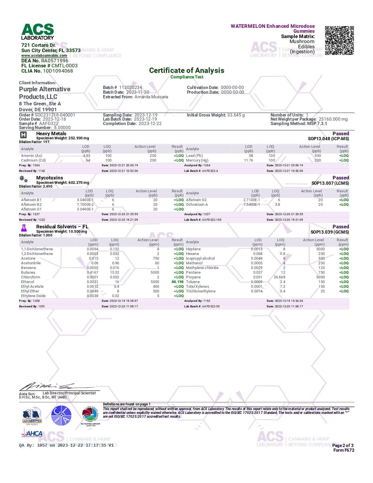 Purple Organics Mushroom Enhanced Microdose Gummies – 5CT