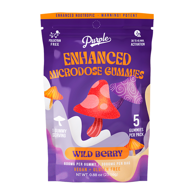 Purple Organics Mushroom Enhanced Microdose Gummies – 5CT