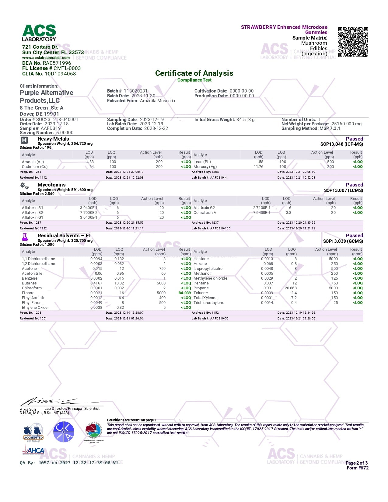 Purple Organics Mushroom Enhanced Microdose Gummies – 5CT