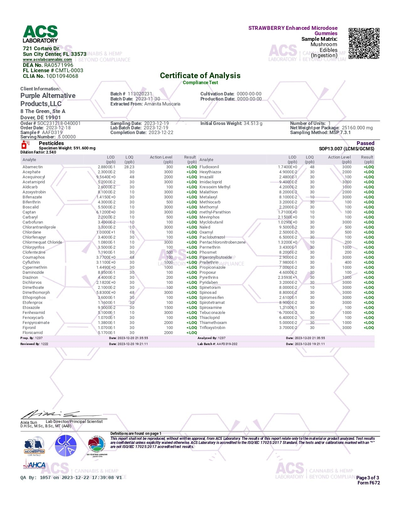 Purple Organics Mushroom Enhanced Microdose Gummies – 5CT