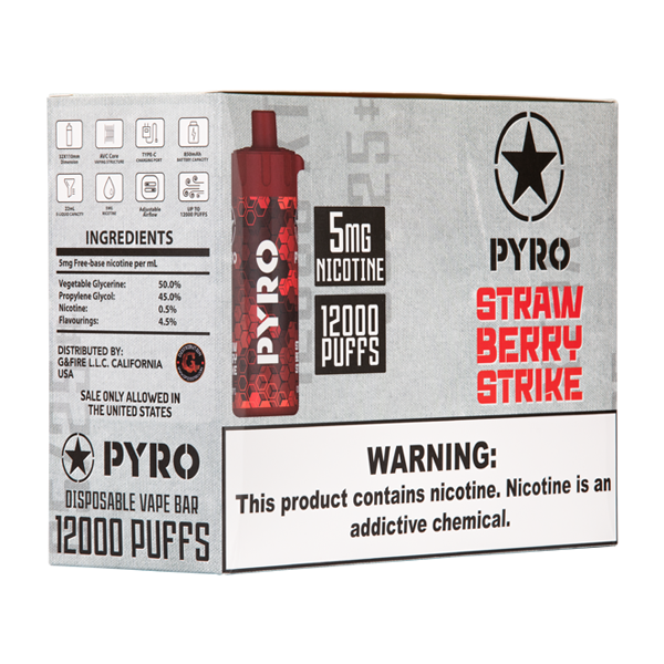 Strawberry Strike PYRO 12000 Best Sales Price - Disposables