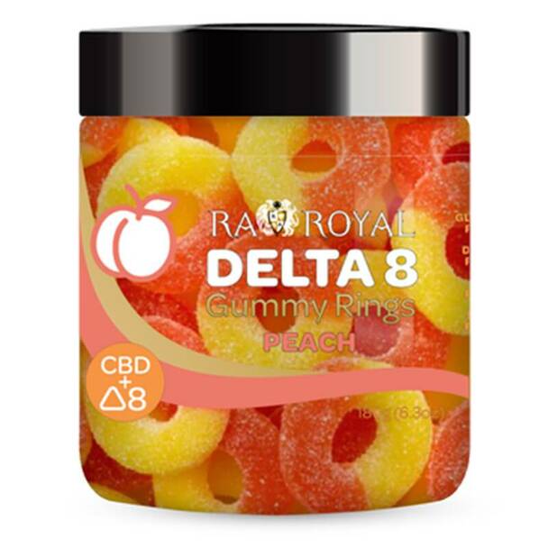 RA Royal CBD | Peach CBD + Delta 8 THC Gummy Rings - 800mg Best Sales Price - Gummies
