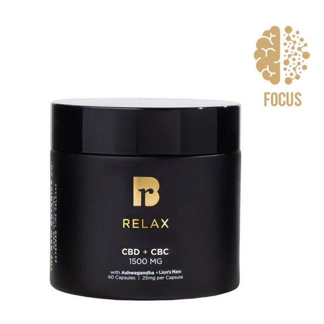 RELAX & Focus | Lion’s Mane, CBD, & CBC Softgels