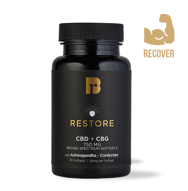 RESTORE & Recover Immunity Boost | CBD, CBG, Cordyceps, Turkey Tail, Vitamin D Softgels