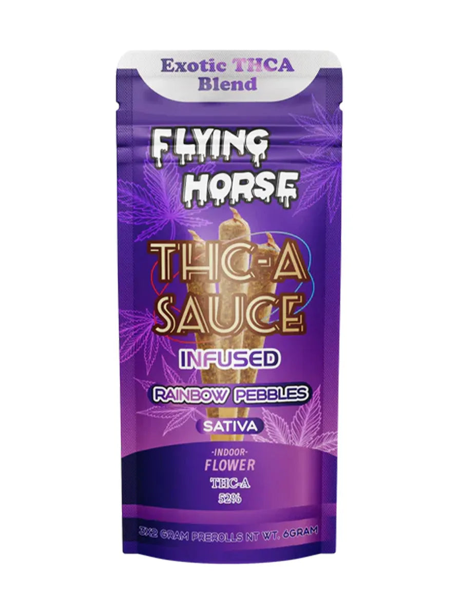 Rainbow Pebbles Flying Horse THCA Sauce Infused Pre-Rolls 2G 3ct