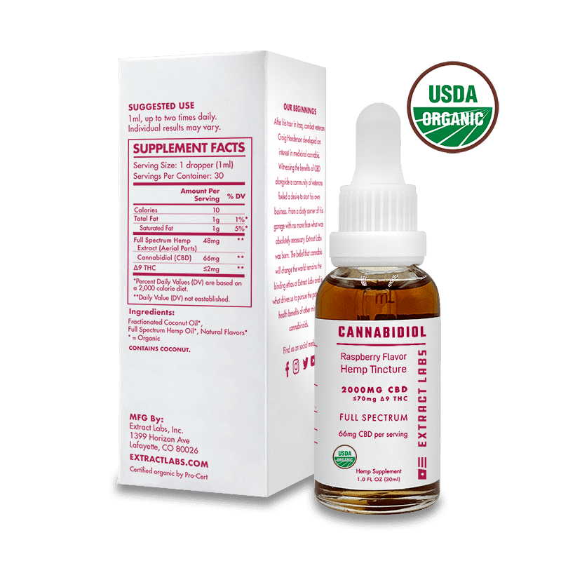 Extract Labs Organic CBD Oil | Raspberry Flavor