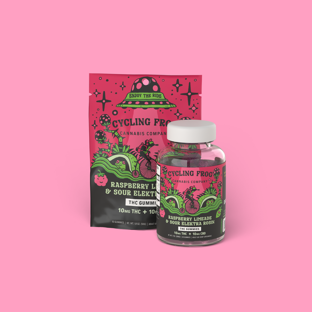 Raspberry Limeade Rosin Gummies, 10mg THC + 10mg CBD – TenVape