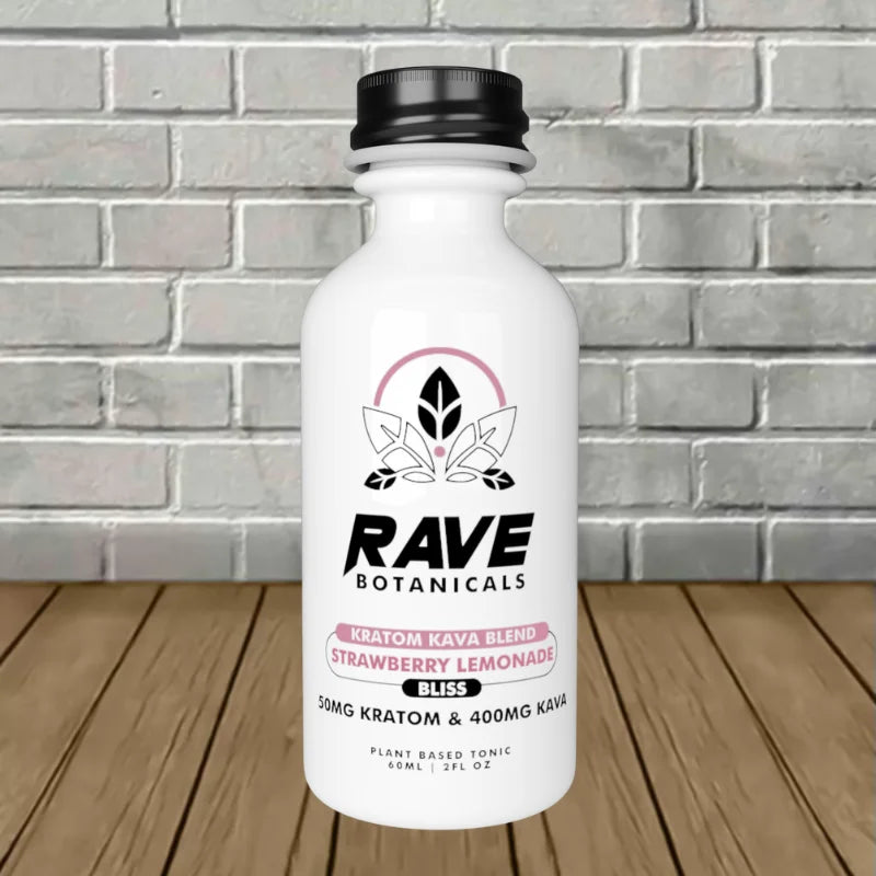 Rave Botanicals Kratom + Kava Blend Liquid Extract Shot 2oz