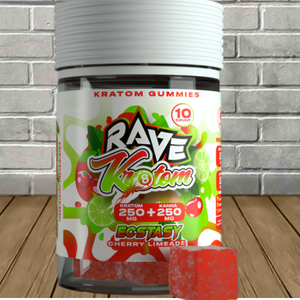 Rave Kratom Targeted Kratom Extract Gummies ECSTACY 250mg