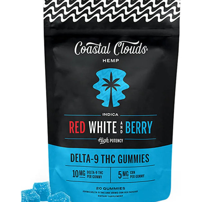 Red White & Berry Coastal Clouds Delta 9 THC Gummies 20ct