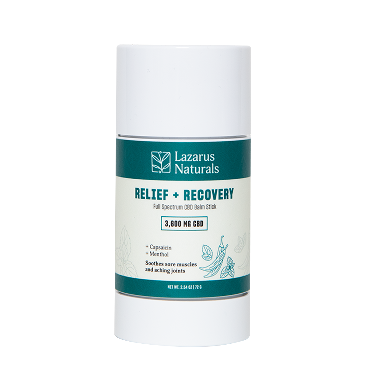 Lazarus Naturals CBD BALM STICK, RELIEF + RECOVERY
