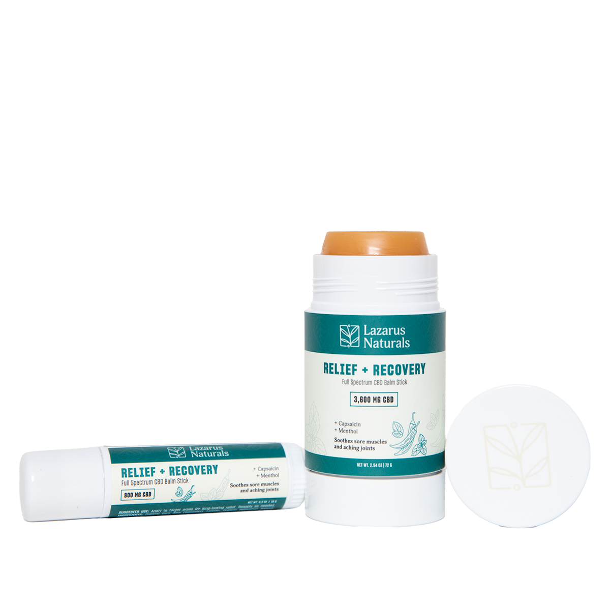 Lazarus Naturals CBD BALM STICK, RELIEF + RECOVERY