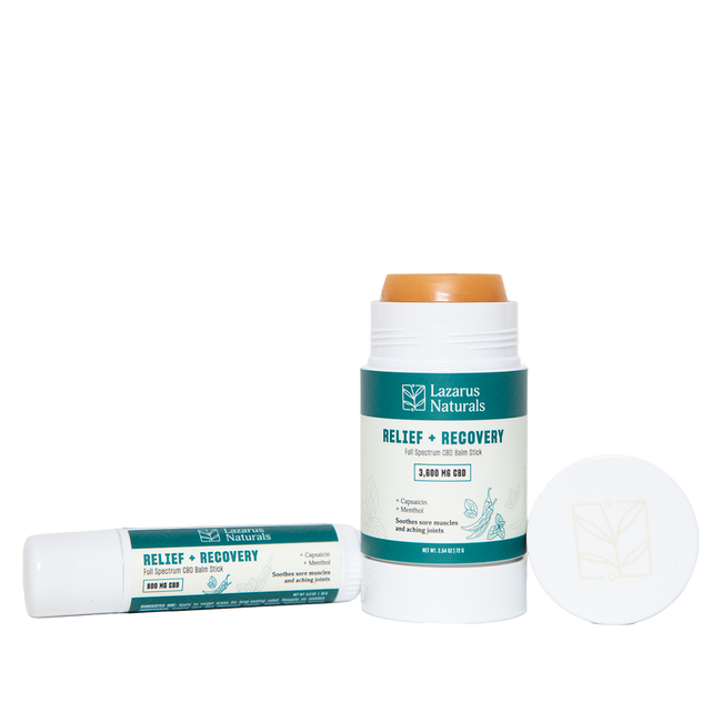 Lazarus Naturals CBD BALM STICK, RELIEF + RECOVERY