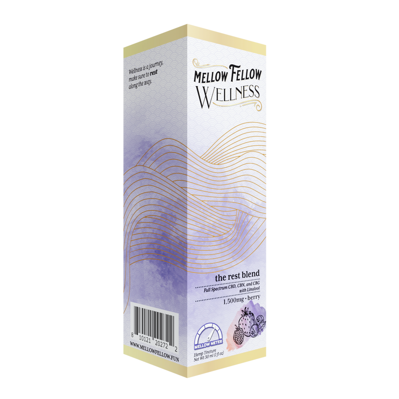 Mellow Fellow Wellness Tincture - Rest Blend - Berry - 1500mg Best Sales Price - Edibles