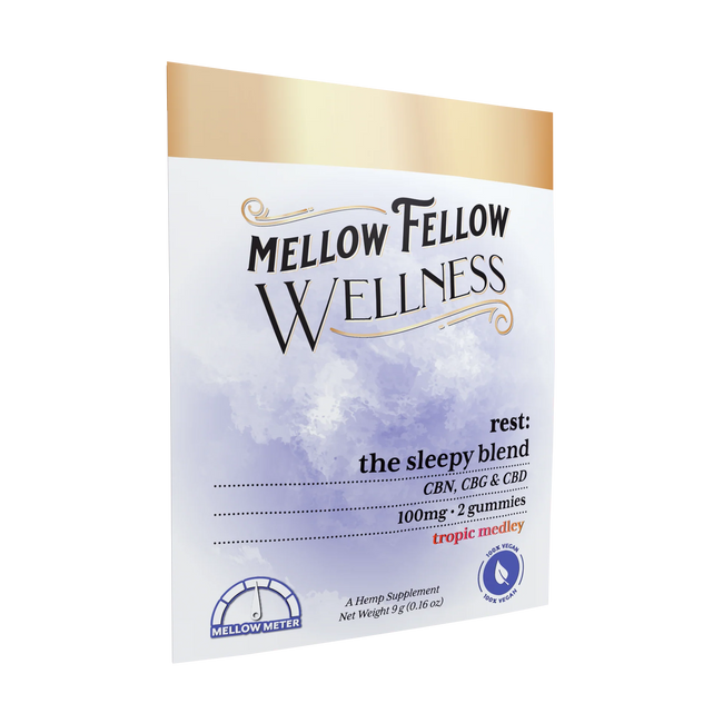 Mellow Fellow Wellness Gummies - Rest Blend - Tropic Medley - 100mg Best Sales Price - Edibles
