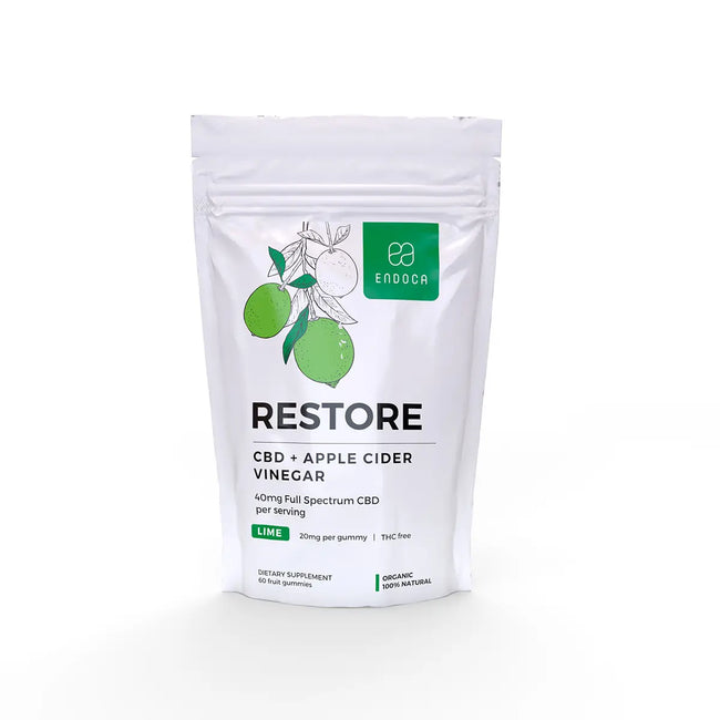 Endoca CBD Gummies “Restore” 1200mg CBD, THC Free, Lime