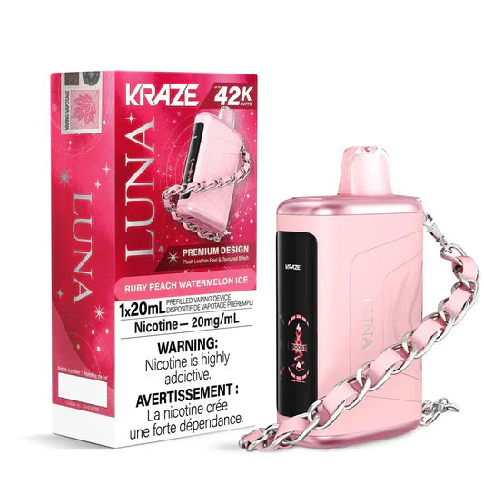 Ruby Peach Watermelon Ice Kraze Luna 42K Disposable Vape